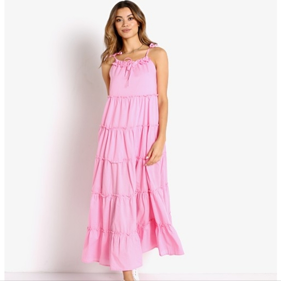 Charlie Holiday Senorita Maxi Women Dress Bubblegum - Picture 2 of 8